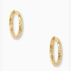 Kate Spade | NWT Elegant Edge Hoop Huggies Earrings in Gold/Clear